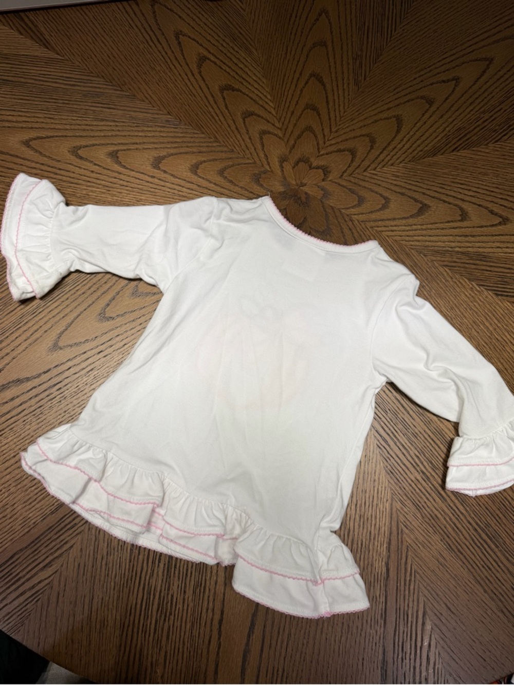 Classic Whimsy Girls White Pumpkin Appliqué Ruffle Top 4T - Picture 4 of 4